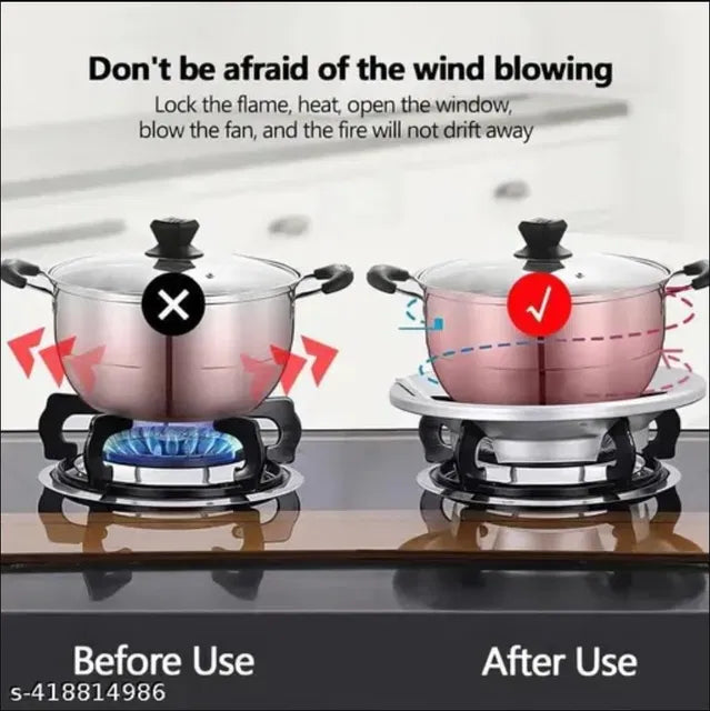 2 Pcs Gas Saver Burner Stand Gather Fire Wok Support Ring For Gas S...
