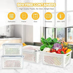 Refrigerator Storage Containers With Airtight Lid - Fridge Organize...