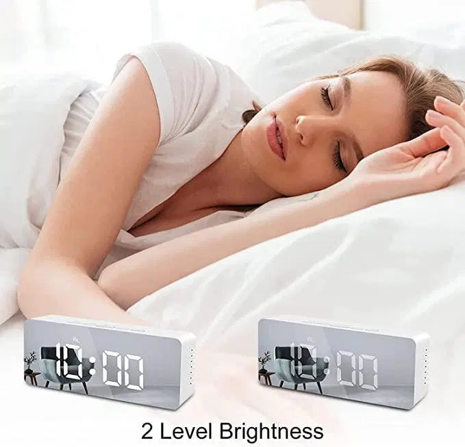 Digital Alarm Clock With Led Display - Snooze, Dimmer Battery Powered