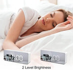 Digital Alarm Clock With Led Display - Snooze, Dimmer Battery Powered