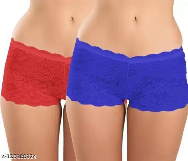 Net Briefs For Women Red Blue, 5xl Set Of 2
