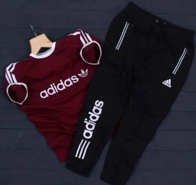 Adidas Summer Tracksuit Maroon Black