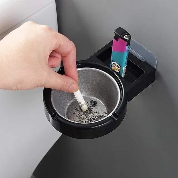 Stainless Steel Wall-mounted Ashtray Cigarette Lighter Storage Rack