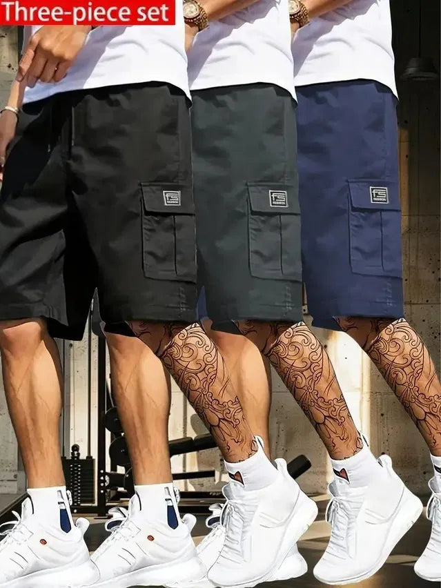 Mens Cotton Casual Cargo Shorts Pack Of 3