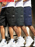 Mens Cotton Casual Cargo Shorts Pack Of 3