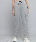 Cotton Blend Straight Fit Trouser For Women Grey, M