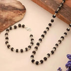 Silver Plated Karungali Mala Karungali Bracelet Combo