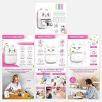 Bluetooth Mini Printer For Students Inkless Wireless Thermal Printe...