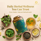 Aaurash Tulsi Lemon Mint Green Tea Lemon Mint Flavor Refreshing Ble...
