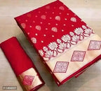 Jacquard Printed Saree For Women Red, 6.3 M