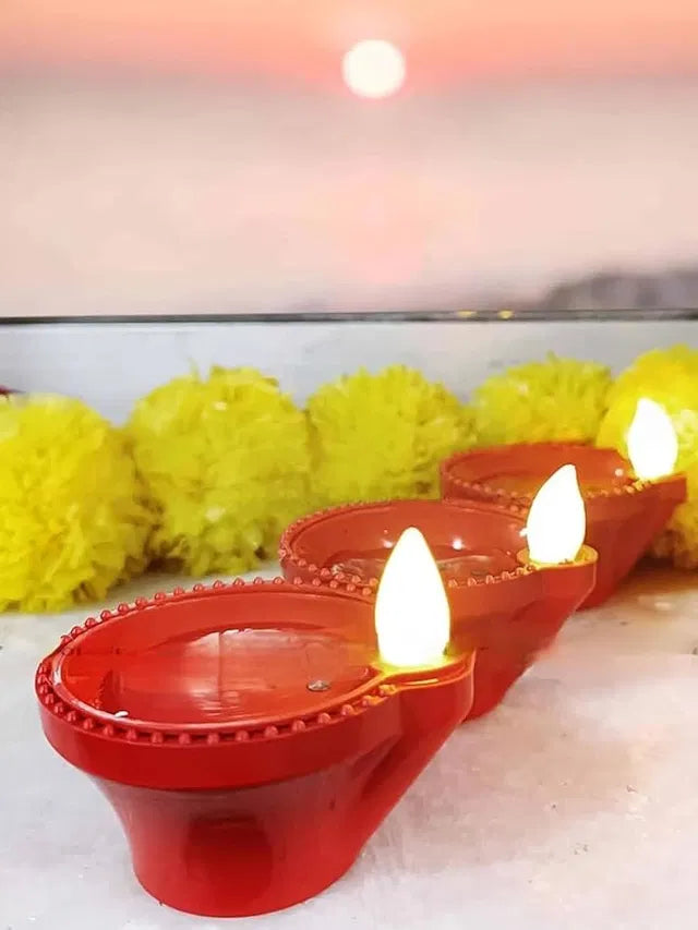 Water Sensor Led Light Diya, Flameless Smokeless Warm Ambient Eco-f...