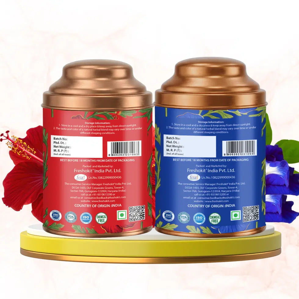 Aaurash Hibiscus Tea Blue Tea Combo Natural Flower Tea Supports Rel...