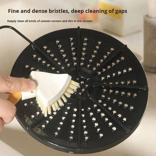 Foldable Triangular Gap Cleaning Brush With Soap Holder Pack Of 2