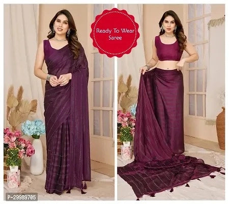 Georgette Striped Saree For Women Pink, 6.3 M