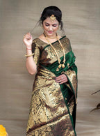 Banarasi Silk Embellished Saree For Women Sea Green, 6.3 M