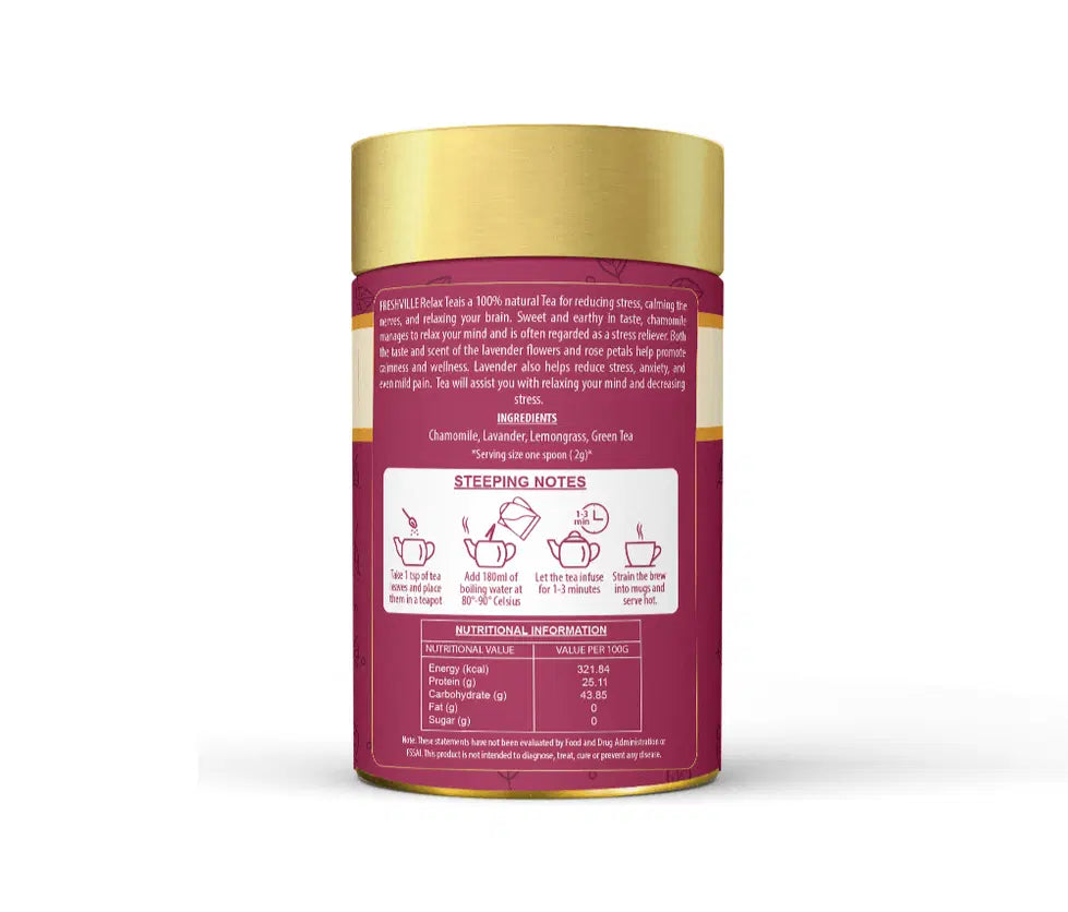 Freshville Relax Tea - Variety Pack For Stress Relief Relaxation