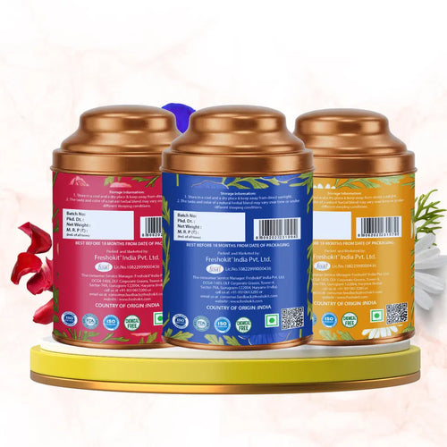 Aaurash Chamomile Tea, Blue Tea Rose Tea Combo 100 Natural Flower T...