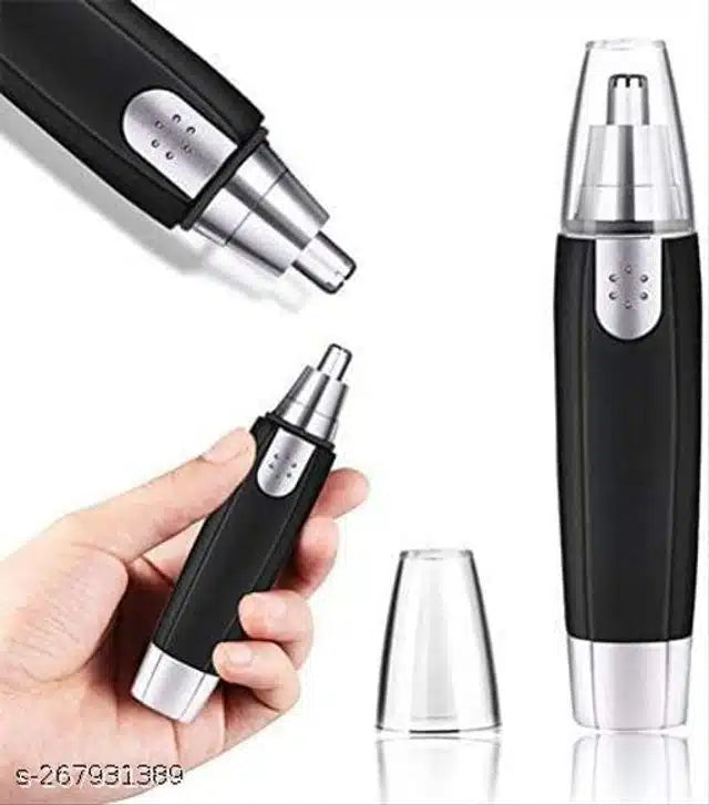 Plastic 3-in-1 Electric Nose Cum Ear Hair Trimmer Black Silver