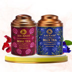 Aaurash Rose Tea Blue Tea Combo Natural Flower Tea Supports Relaxat...