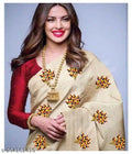 Jacquard Saree For Women (off White, 6.3m)