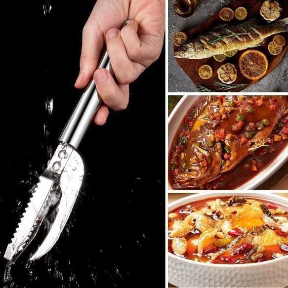 3-in-1 Stainless Steel Fish Scaler, Remover Knife - Kitchen Fish Tool