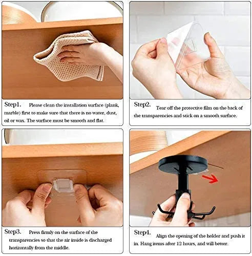 Wall-mounted Adjustable Angle Hook Sticker - Self-adhesive Rotating...