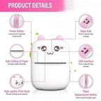 Bluetooth Mini Printer For Students Inkless Wireless Thermal Printe...