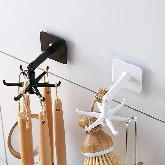 Wall-mounted Adjustable Angle Hook Sticker - Self-adhesive Rotating...