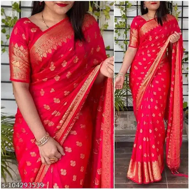 Banarasi Silk Saree With Blouse For Women Dark Purple, 6.3m
