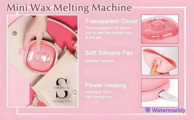 Silicone Foldable Wax Heater Compact Wax Machine With Quick Even He...