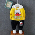 Full Sleeves Hooded Tracksuit For Boys Mustard Black, 3-4 Years