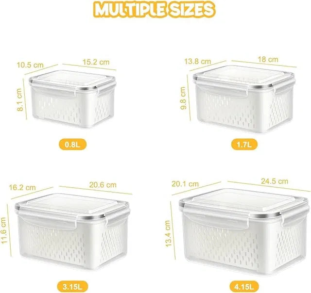 Refrigerator Storage Containers With Airtight Lid - Fridge Organize...