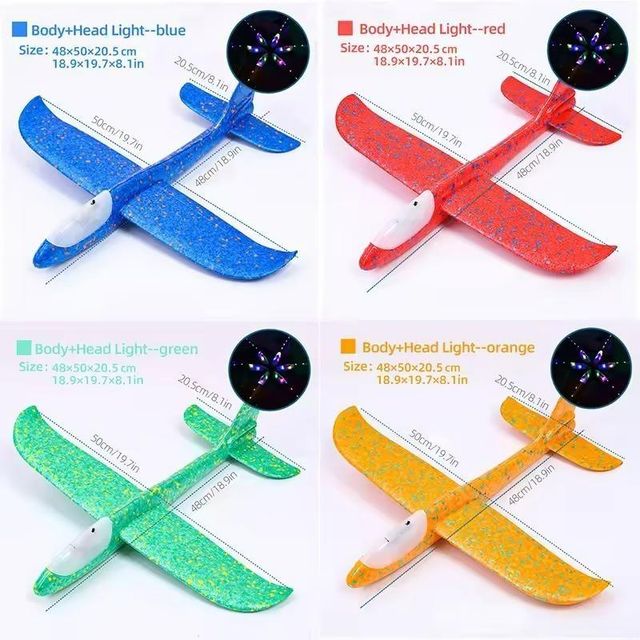33cm Big Flash Glider Foam Plane - Led Light Up Flying Toy For Kids