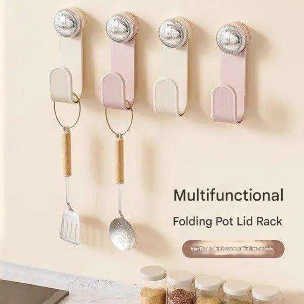 Pot Lid Holder With Suction Cup - Wall-mounted Kitchen Organizer