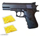 Toy Gun With Plastic Bullets Black Yellow, Set Of 1