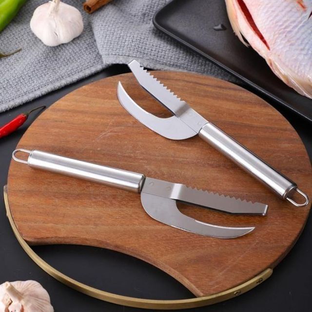 3-in-1 Stainless Steel Fish Scaler, Remover Knife - Kitchen Fish Tool