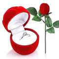 Valentine Special Adjustable Proposal Ring With Velvet Red Rose All...