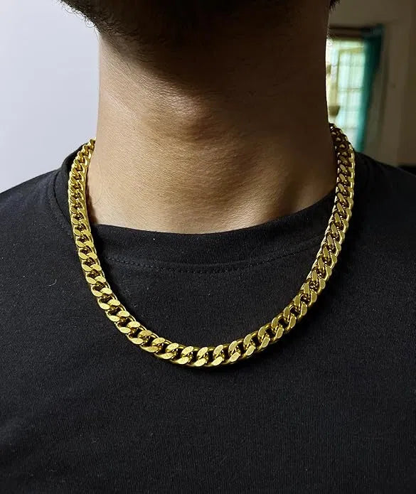 Heavy Gold Plated Cuban Link Chain For Men Boys
