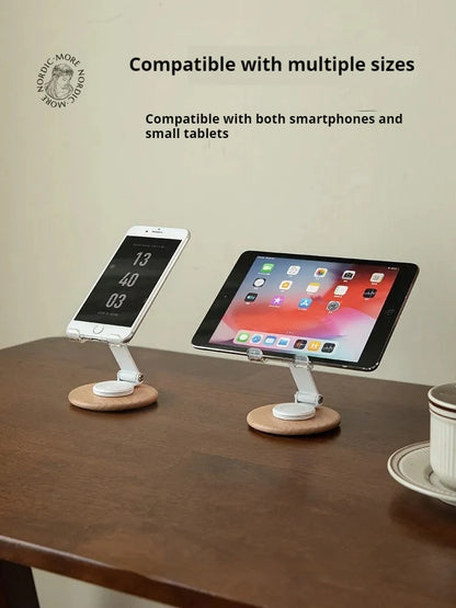 Folding Desktop Mobile Phone Holder with 360° Rotating Base