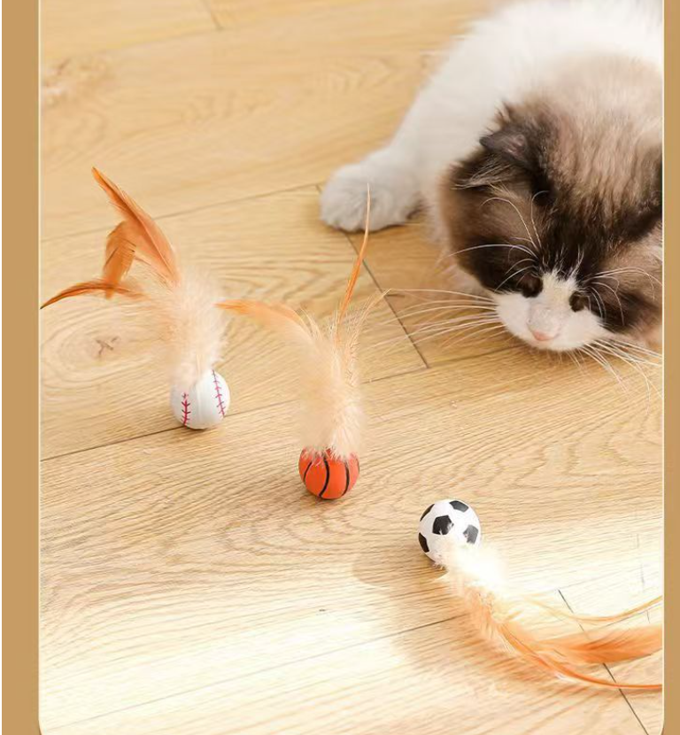 Feather Ball Cat Teaser Interactive Toy