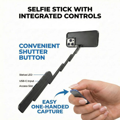 Mobile Phone case with Aluminium Selfie Stick