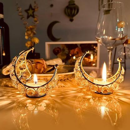 Moon Shaped Tea Light Candle Holder